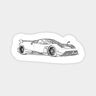 Pagani Huayra Supercar Racing Wireframe Magnet