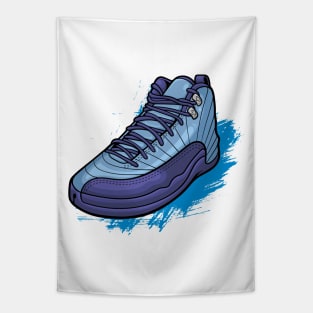 AJ 12 Retro Blue Purple Sneaker Tapestry