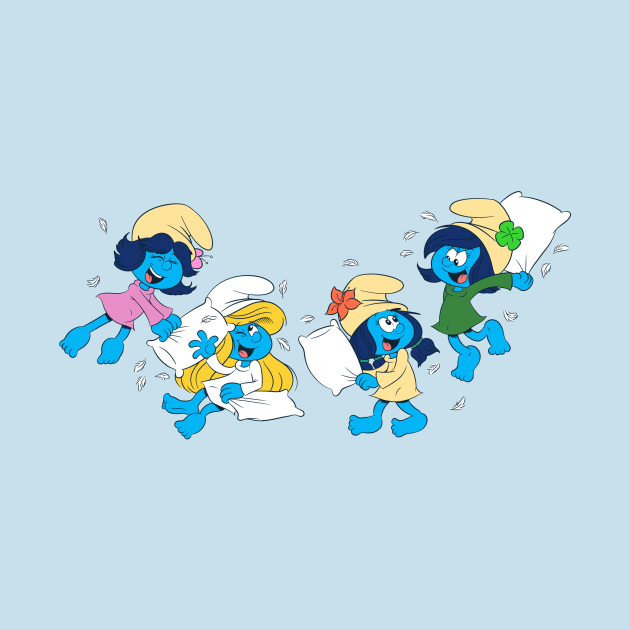 Smurf Girls Pillow Fight by h3lsmurf