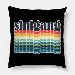 Sinigang Typography Repeated Text Retro Colors Pillow