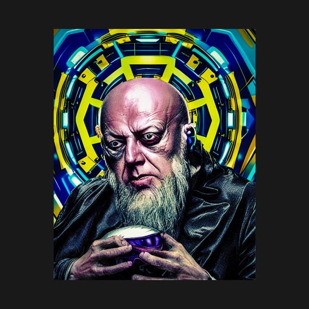 Cyber Punk Aleister Crowley The Great Beast of Thelema as Old Man by hclara23