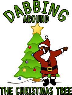 Dabbing Around the Christmas Tree Dab Santa Magnet