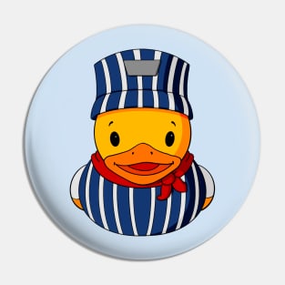 Train Conductor Rubber Duck Pin