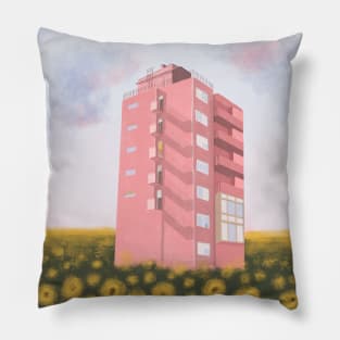 Building in The Field Pillow