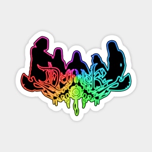 Rainbow Neon Sign Dethklok Logo Magnet