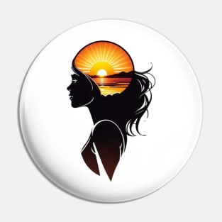 girl with sun Pin