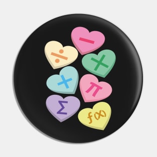 Funny Math Teachers Valentine’s Day Hearts With Math Symbols Pin