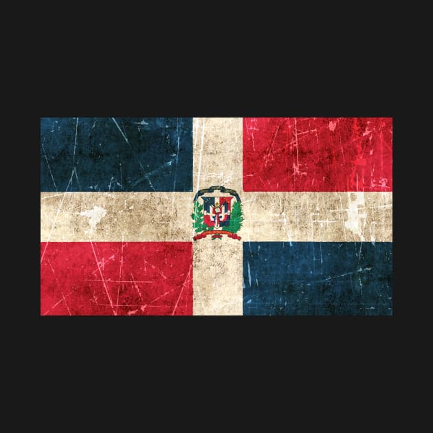 Vintage Aged and Scratched Dominican Flag by jeffbartels