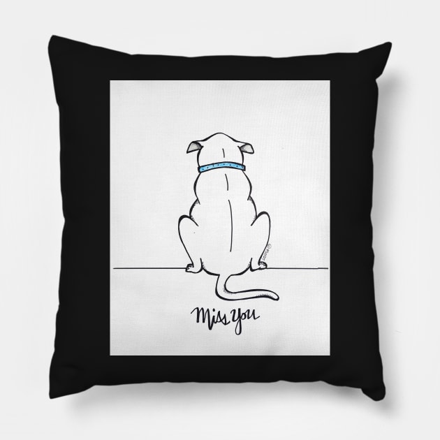 Miss You - Furrballs Pillow by LauraCLeMaster