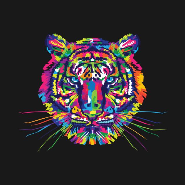 Colourful Tiger Aesthetic by Sanu Designs