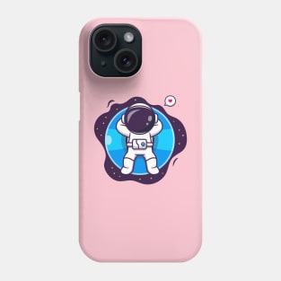 Cute Astronaut Floating With Balloon Cartoon Phone Case