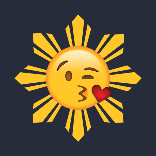 Pinoy Sun Blow Kiss Emoji Heart Wink T-Shirt