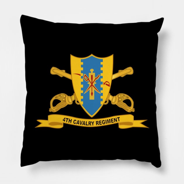 4th Cavalry Regiment w Br - Ribbon Pillow by twix123844