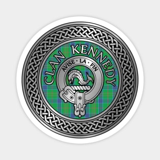 Clan Kennedy Crest & Tartan Knot Magnet