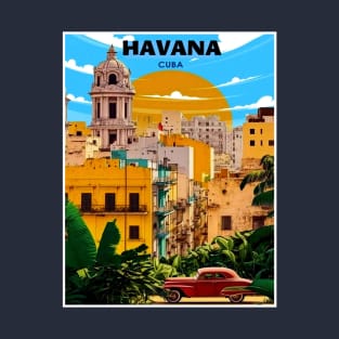 Havana Cuba Vintage Travel and Tourism Advertising Print T-Shirt