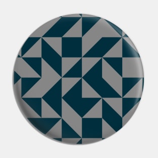 Blue and Grey Geometric Art Pin