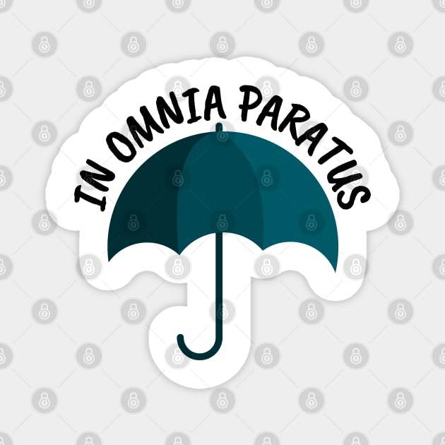 In Omnia Paratus - Umbrella - White - Gilmore Magnet by Fenay-Designs