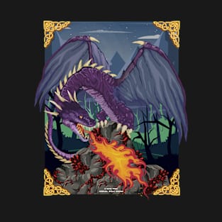 Purple Dragon Fantasy Novelty Gift T-Shirt