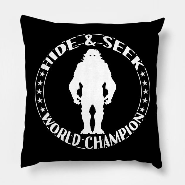 Hide And Seek Champion Bigfoot Pillow by Tesszero