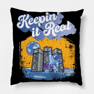 Keepin' It Real Astronaut with Purple Guitar and 3 Large Speakers Pillow