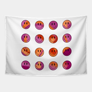 Mini Smiley Faces Bundle - Lesbian Pride Tapestry