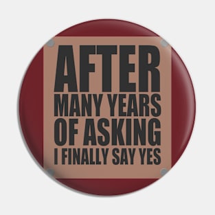 Funny Marriage - Wedding Joke Pin