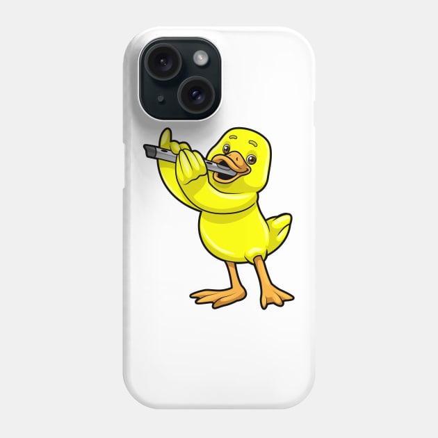 Duck at Music with Flute