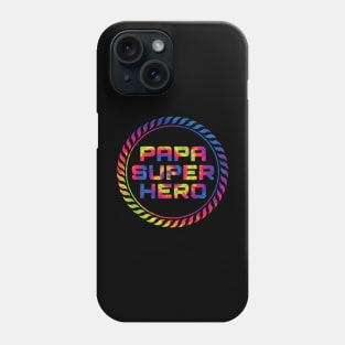 Papa superhero rainbow circle Phone Case