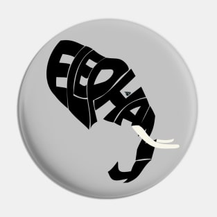 Elephant Word Art Print Pin