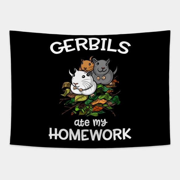 Gerbils Ate My Homework Mouse Pet Student Tapestry by underheaven