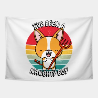 ive been a naughty boy - corgi Tapestry