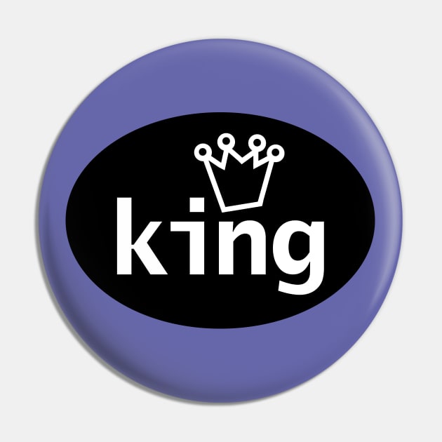 King and Crown on Black Oval King Pin TeePublic