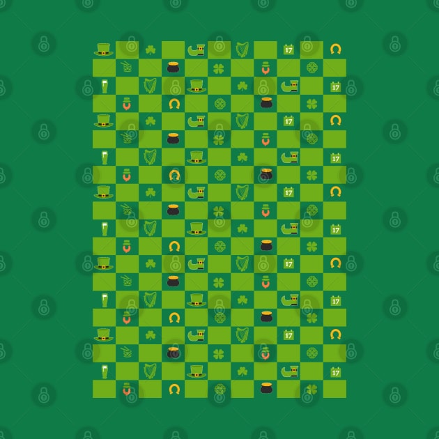 St Patrick's Day Checkered Pattern by shallotman