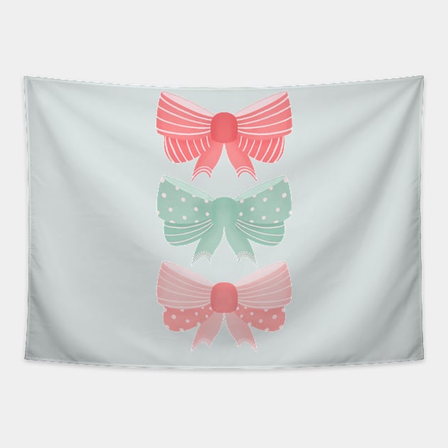 Mint and pink coquette bows Tapestry by Home Cyn Home 