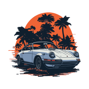 retro Porsche at the sunset T-Shirt