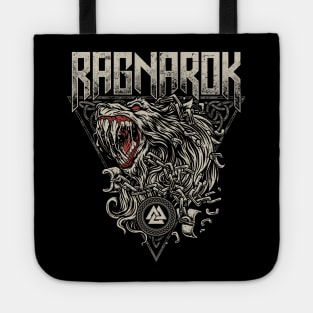 Ragnarok Norse Fenrir Wolf Viking Mythology Valknut Tote