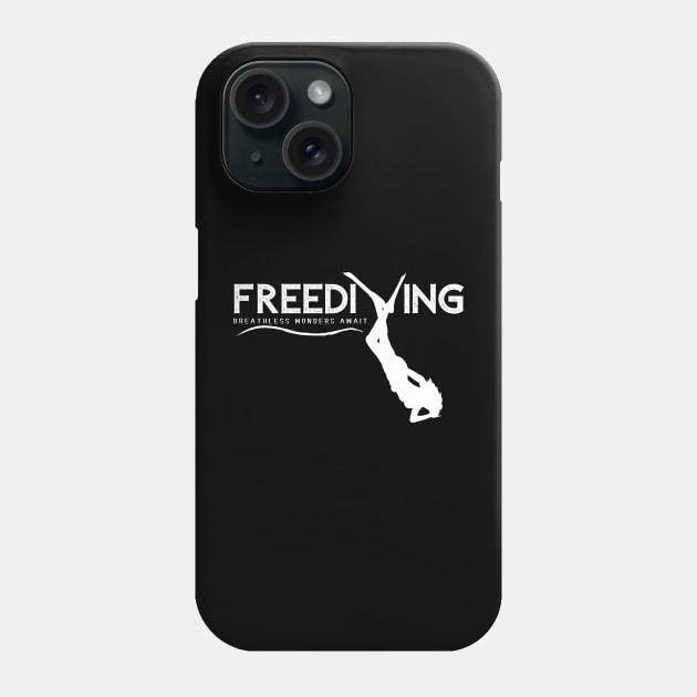 Freediving - Breathless Wonders Await | Freediving | Freediver | Ocean lover | Diver | Apnea Phone Case by Punderful Adventures