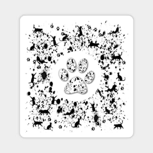 Cat Lovers Pattern Magnet