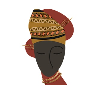 African woman wearing a traditional head scarf T-Shirt