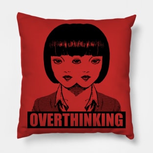 Overthinking black on Pillow