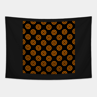 Neon Orange Concentric Circles Tapestry