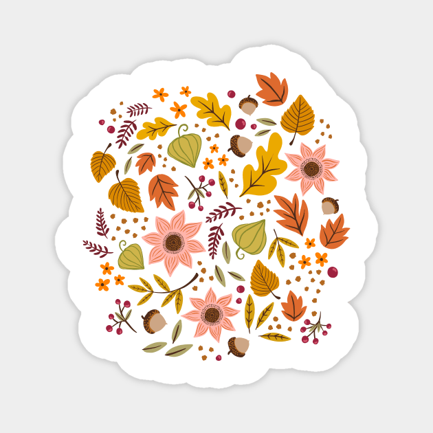 Autumn Floral, Light Magnet by Jacqueline Hurd