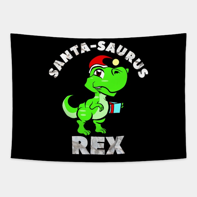 Christmas Kids Gift Santa Dinosaur Santa-Saurus Rex Tapestry by Midlife50