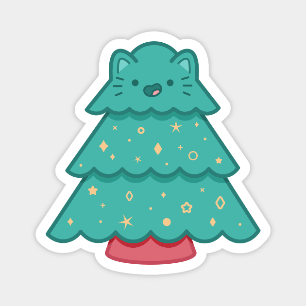 Christmas Tree Cat Magnet by Everything A Cat