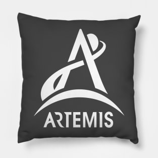 Artemis 1 White Logo Pillow