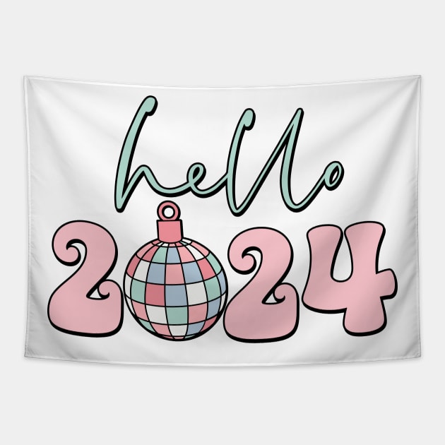 Hello 2024 Tapestry by MZeeDesigns