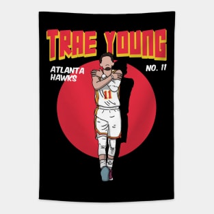 Ice Trae Young Comic Style Art Tapestry