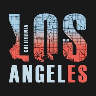 Los Andeles (LA) California city map typography-1850 T-Shirt