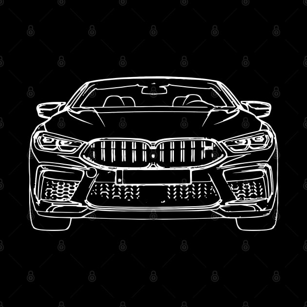 White M8 Car Sketch Art by DemangDesign