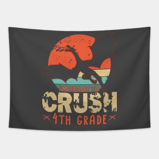 Back To School I'm Ready To Crush  4th Fourth Grade  Dragon Boys Tapestry